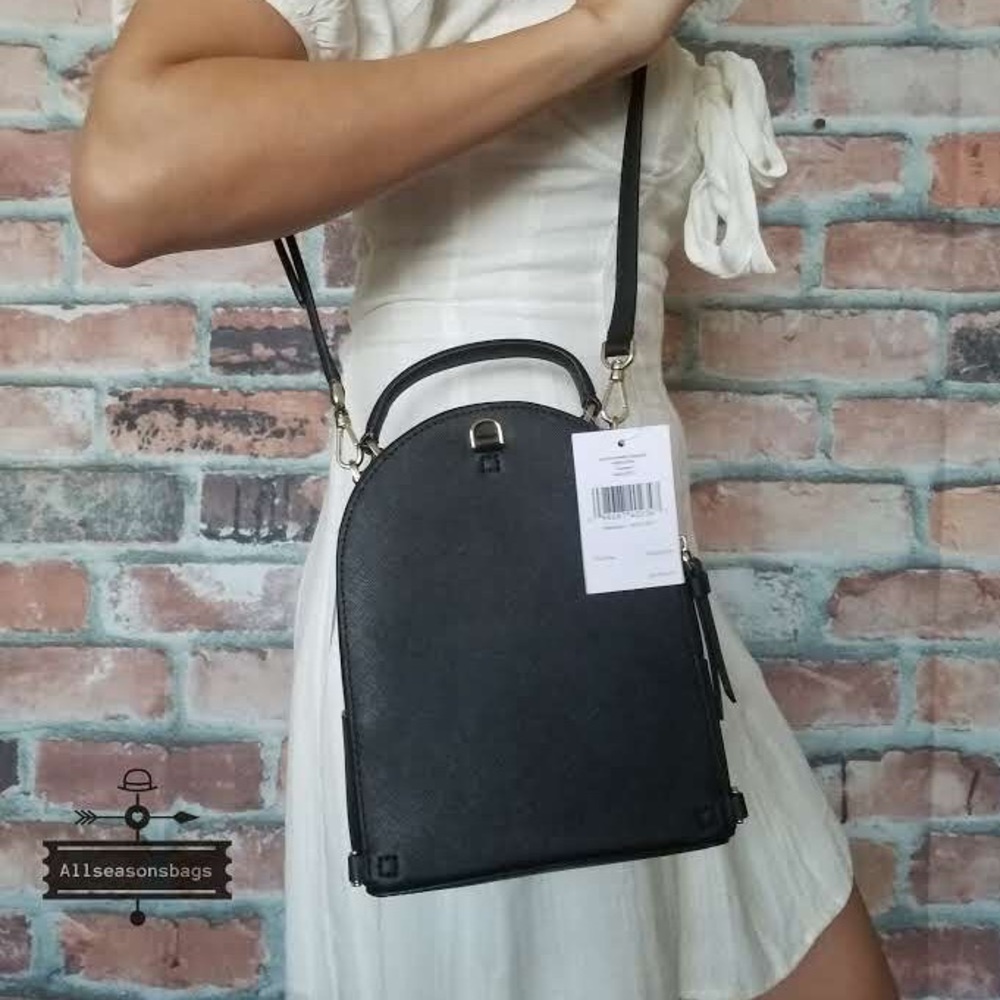 Kate spade MINI convertible backpack black leather - Picture 4 of 8